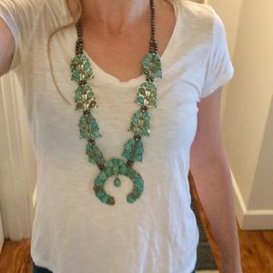 Squash blossom turquoise necklace